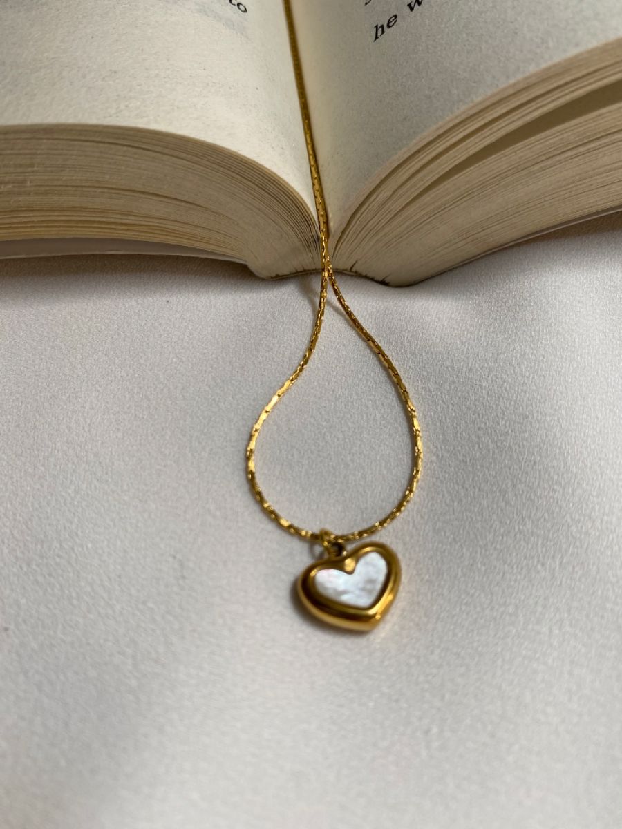 Minimal White Heart Necklace