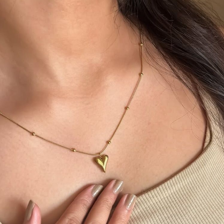 Soft Gold Heart Necklace