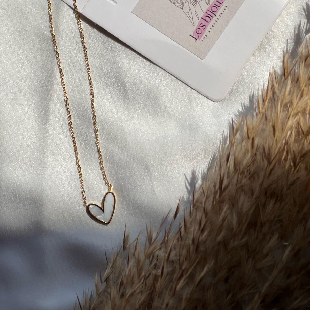 Dainty Ivory Heart Pendant - MYSTY