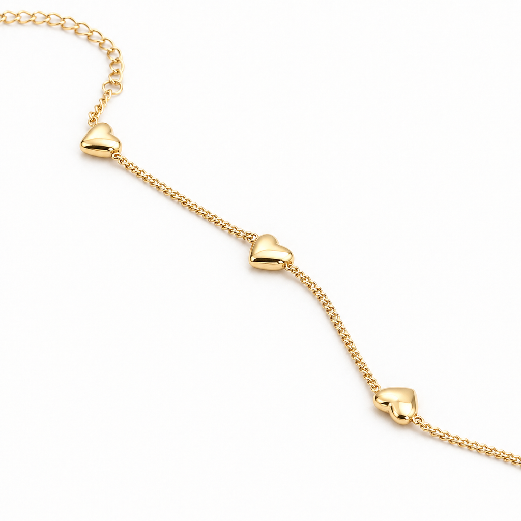 Golden Heart Chain Bracelet
