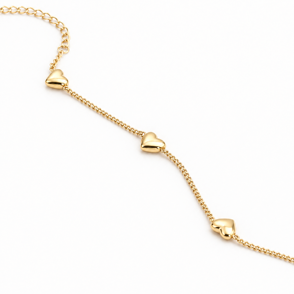 Golden Heart Chain Bracelet