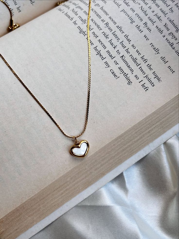 Minimal White Heart Necklace