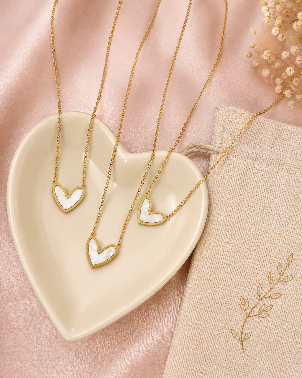 Dainty Ivory Heart Pendant