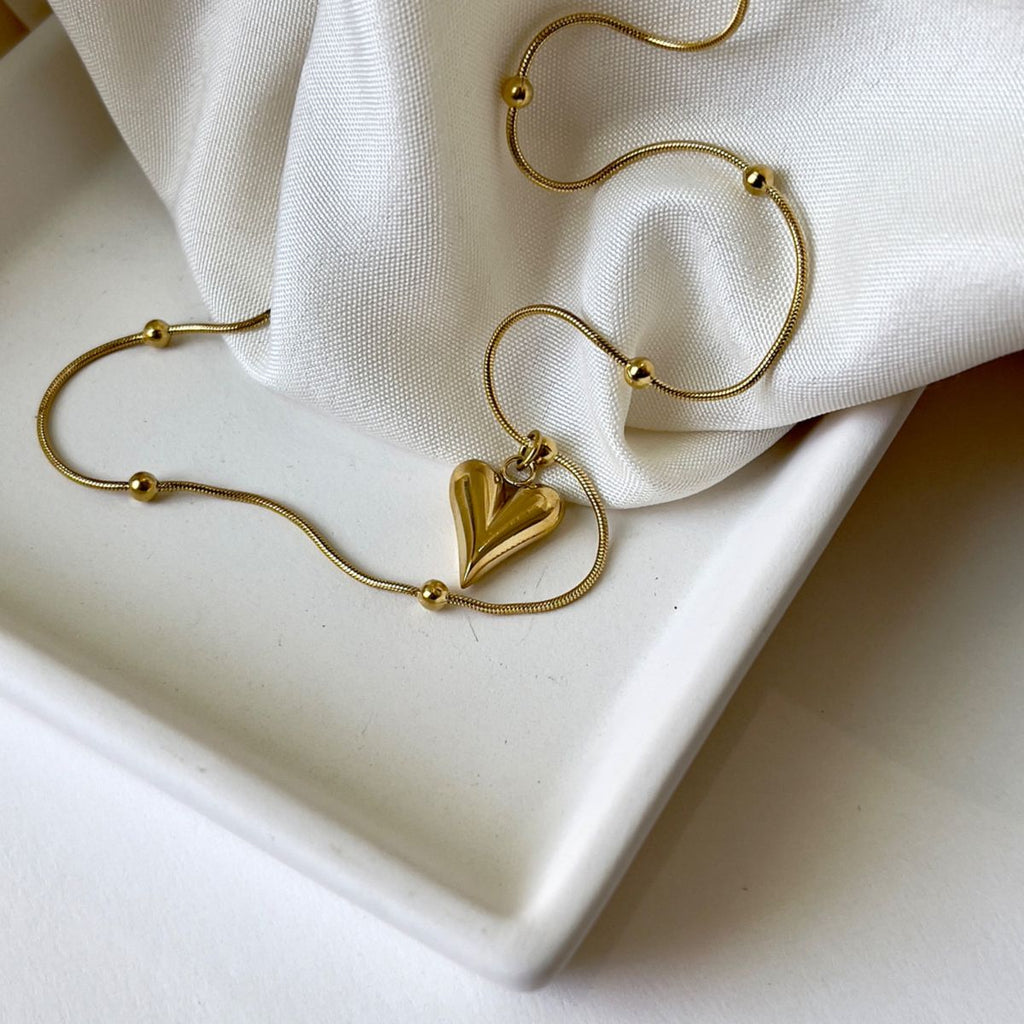 Soft Gold Heart Necklace