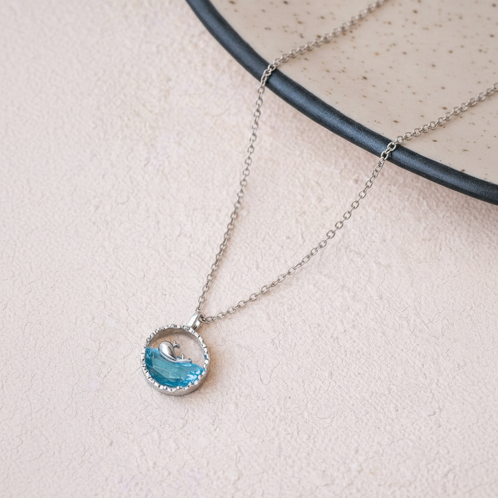 Blue Dolphin Ocean Wave Neckless - MYSTY