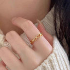 Golden Heartline Ring