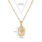 Floral Gold Pendant Necklace - MYSTY