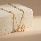 Golden Bow Charm Necklace