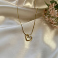 Golden Open Heart Pendant Necklace - MYSTY
