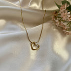 Golden Open Heart Pendant Necklace - MYSTY