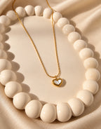 Minimal White Heart Necklace