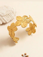 18KT Gold Plated Floral Cuff Bracelet