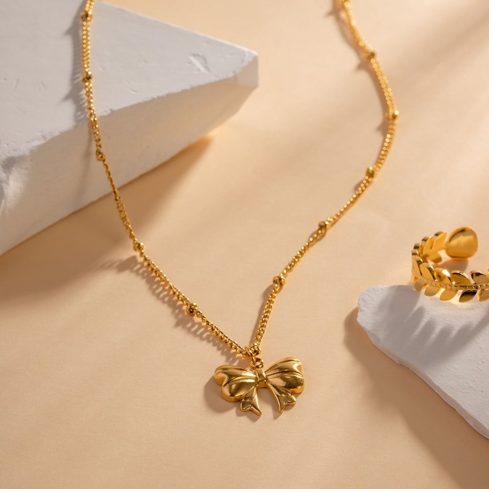 Princess Bow Charm Necklace