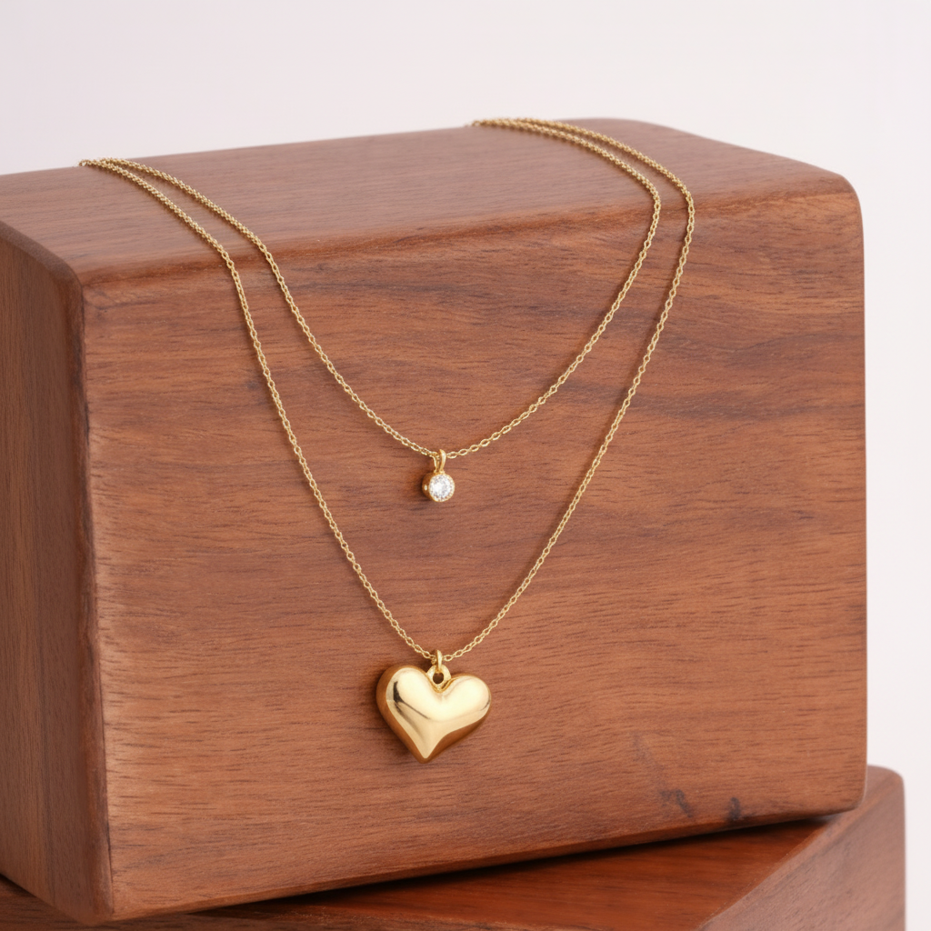 Élan Heart Duo Necklace - MYSTY