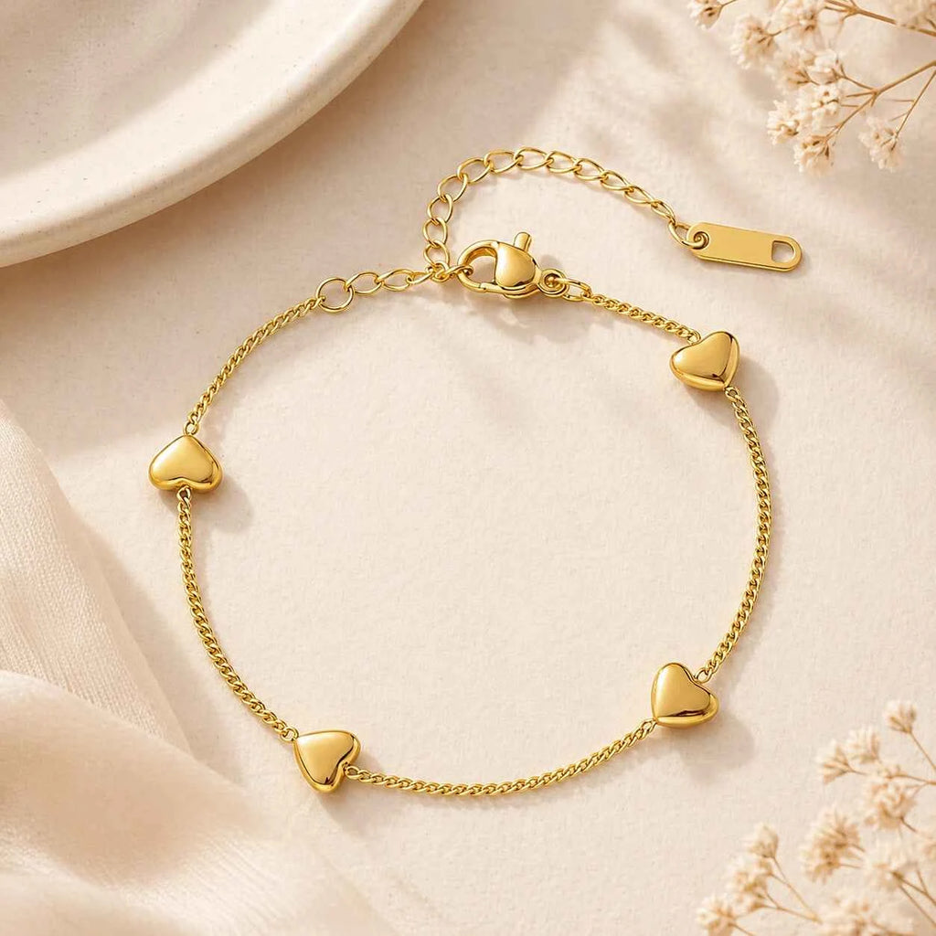 Golden Heart Chain Bracelet