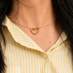 Golden Open Heart Pendant Necklace - MYSTY