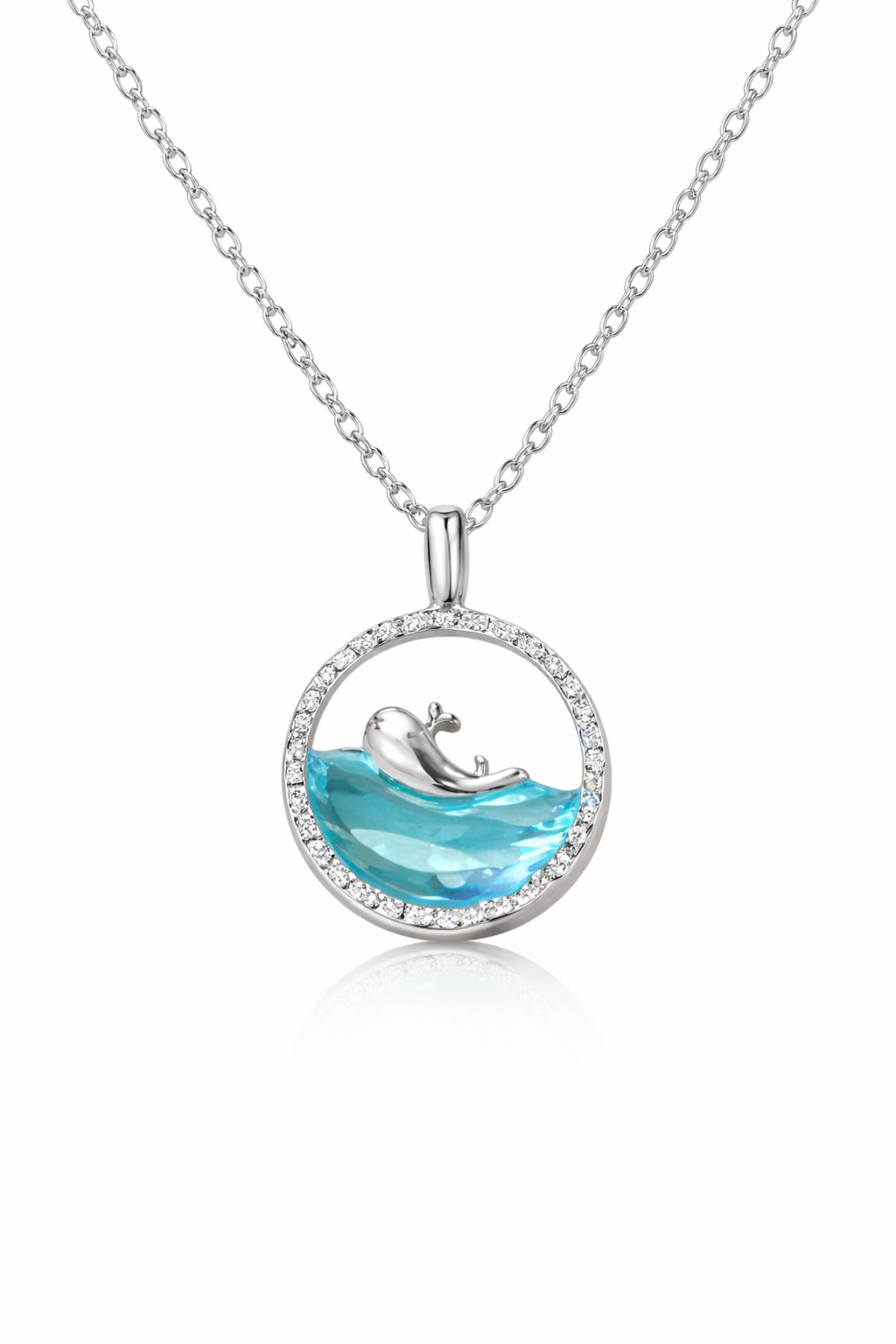 Blue Dolphin Ocean Wave Neckless - MYSTY